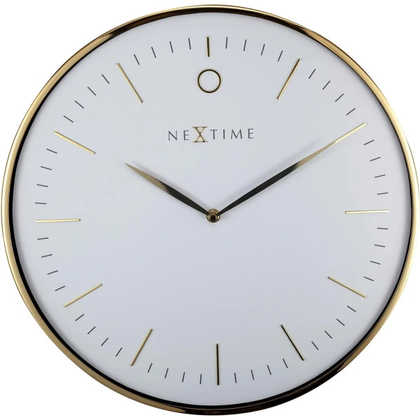 
outlet: zegar ścienny (biało-złoty) glamour nextime
