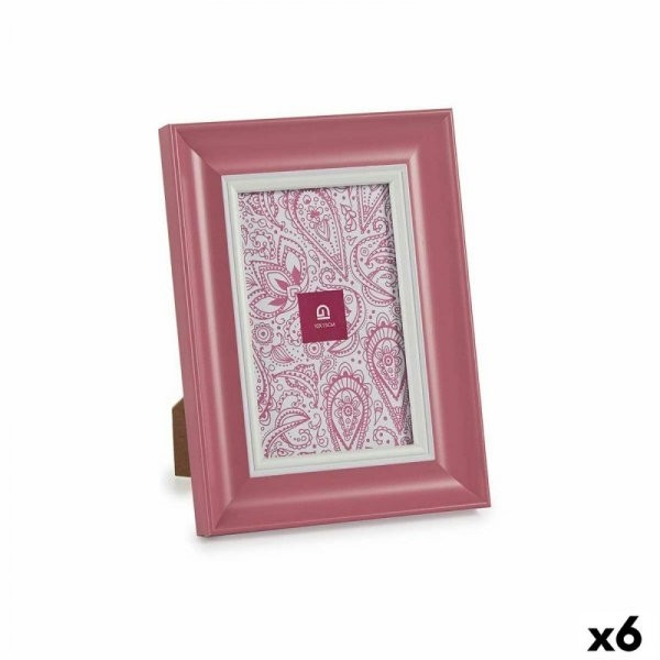 Ramka na Zdjęcia Szkło Różowy Plastikowy (6 Sztuk) (2 x 21 x 16 cm)