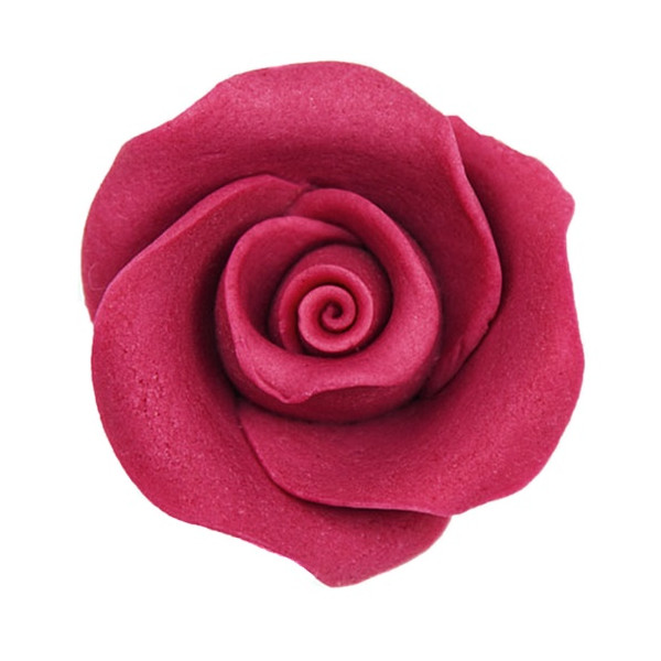 Róża cukrowa amarantowa mercedes do dekoracji tortu 1 sztuka