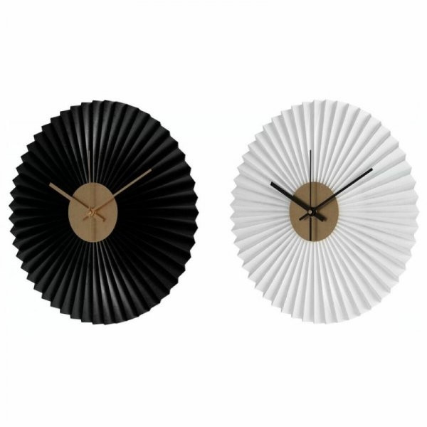 Zegar Ścienny DKD Home Decor Biały Czarny Biały/Czarny Żelazo Plastikowy Nowoczesny 30 x 4 x 30 cm (