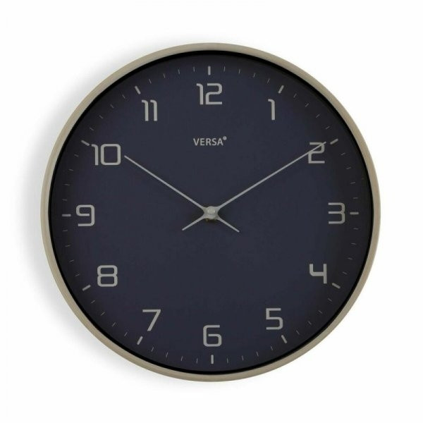 Zegar Ścienny Versa Niebieski Drewno PU (30,5 x 4,3 x 30,5 cm)
