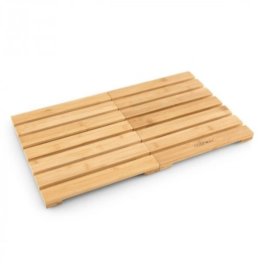 antypoślizgowa bambusowa mata podłogowa do łazienki 59,5 × 34,5 cm