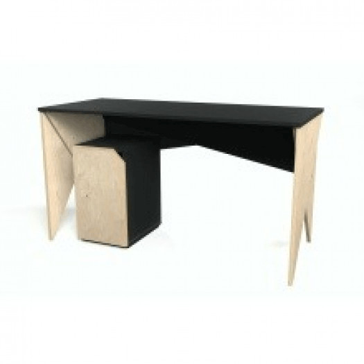 biurko z kontenerem bonjour 138 cm czarne/naturalne