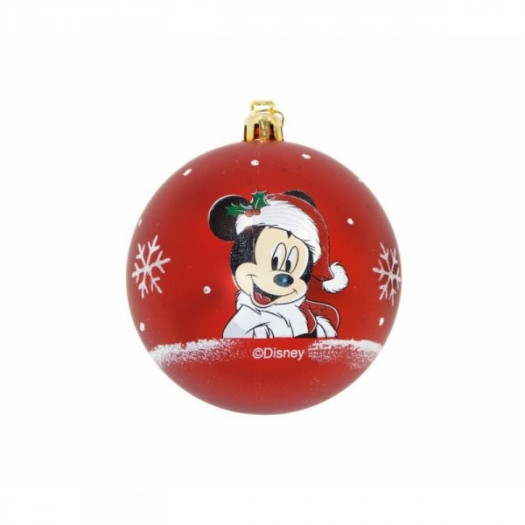 Bombka świąteczna Mickey Mouse Happy smiles 10 Sztuk Czerwony Plastikowy (Ø 6 cm)