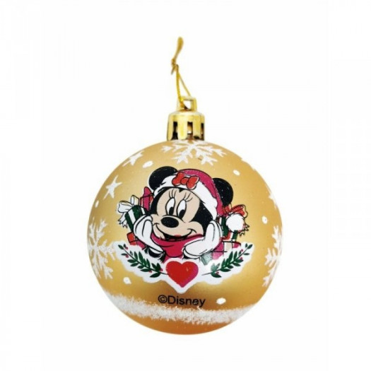 Bombka świąteczna Minnie Mouse Lucky Złoty 10 Sztuk Plastikowy (Ø 6 cm)