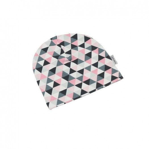  czapka podwójna dresowa trójkąty różowe 56-60 wiek 10-100 lat 