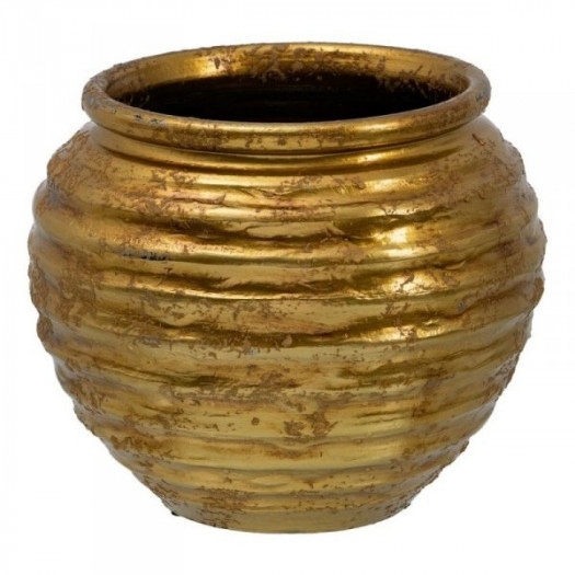 Doniczka 37 x 37 x 30 cm Ceramika Złoty