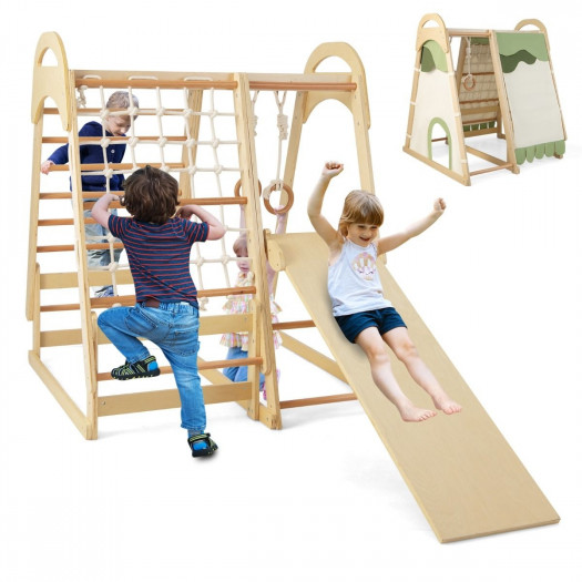 Drewniany plac zabaw dla dzieci centrum aktywności 2 w 1