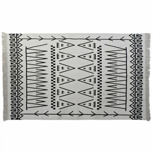 Dywan DKD Home Decor 160 x 250 x 0,7 cm Czarny Poliester Bawełna Biały Ikat Boho