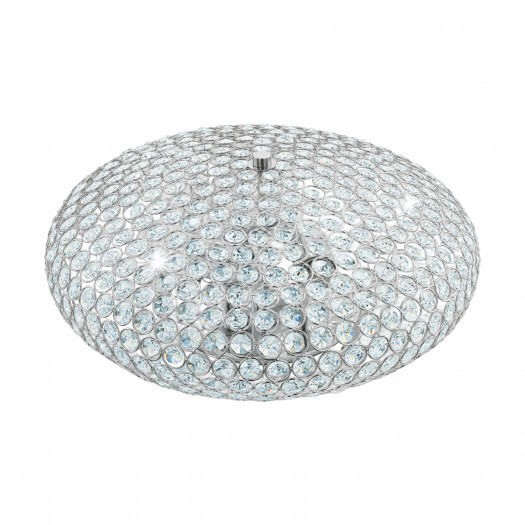 Eglo clemente 95285 lampa sufitowa 3x60w glamour błyszcząca z kryształami