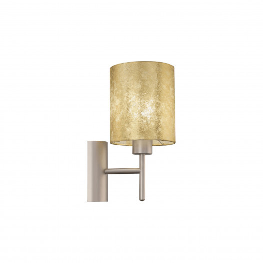 Eglo viserbella 97645 kinkiet lampka ścienna z abażurem 1x60w złota szampańska glamour