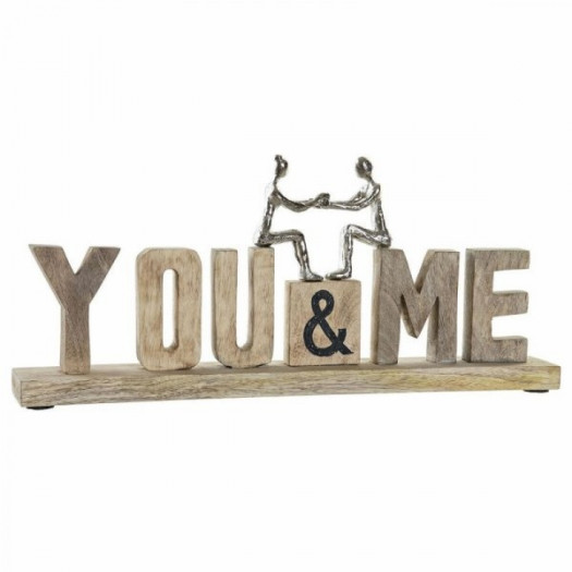Figurka Dekoracyjna DKD Home Decor You & Me Srebrzysty Aluminium (54 x 7,5 x 24 cm)