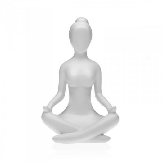 Figurka Dekoracyjna Versa Biały Yoga 12 x 20 x 10 cm Żywica