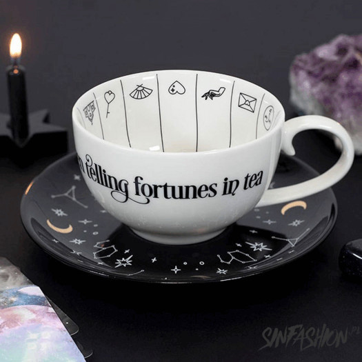 Filiżanka black decor fortune telling  ceramic teacup
