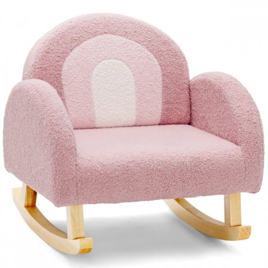 Fotel bujany dla dzieci różowy