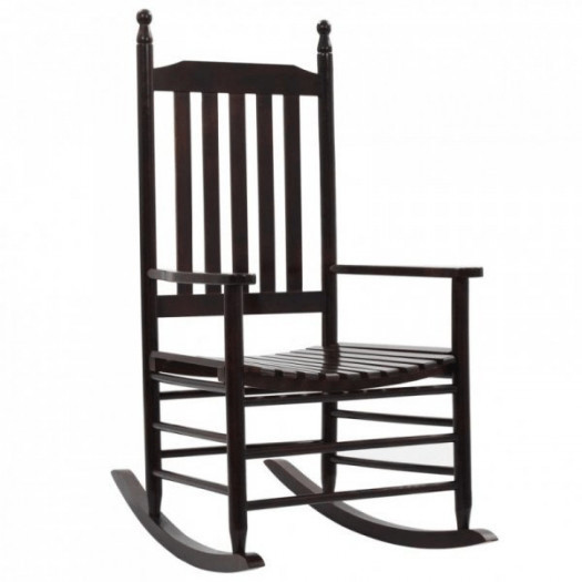 Fotel bujany z wygiętym siedziskiem, brązowy, drewno topolowe