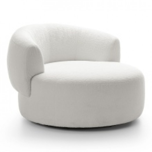Fotel obrotowy Tisso 115 cm, zaokrąglony, boucle