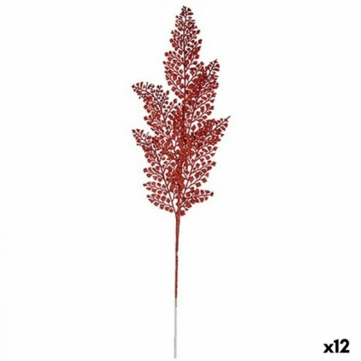 Gałąź Brokat Czerwony Plastikowy 46 x 75 x 3 cm (12 Sztuk)