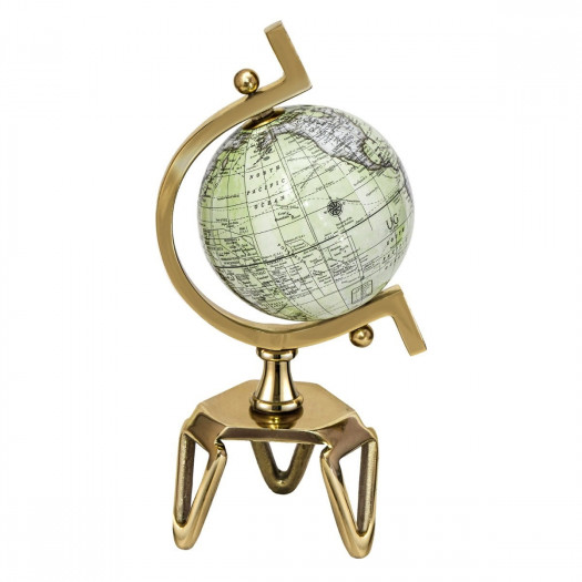Globus na złotej podstawie o średnicy 13 cm