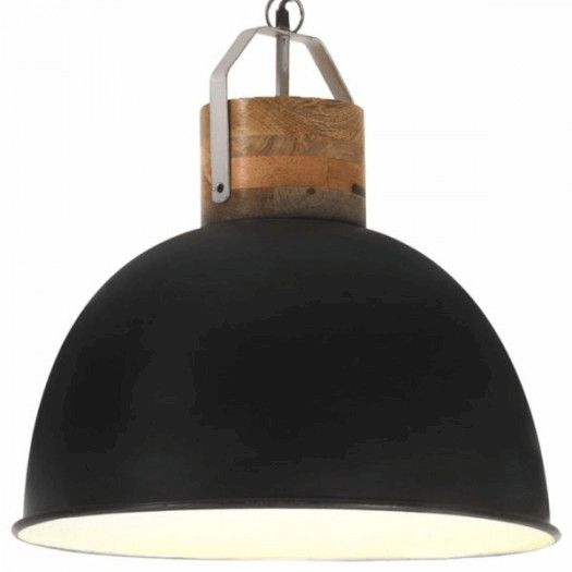 Industrialna lampa wisząca, czarna, okrągła, 51 cm, e27, mango