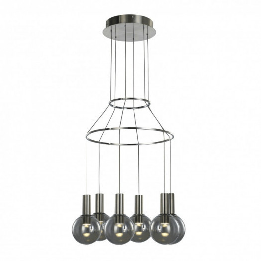 Italux aria md17012002-6a lampa wisząca oprawa industrialna 40w led chrom przydymiony