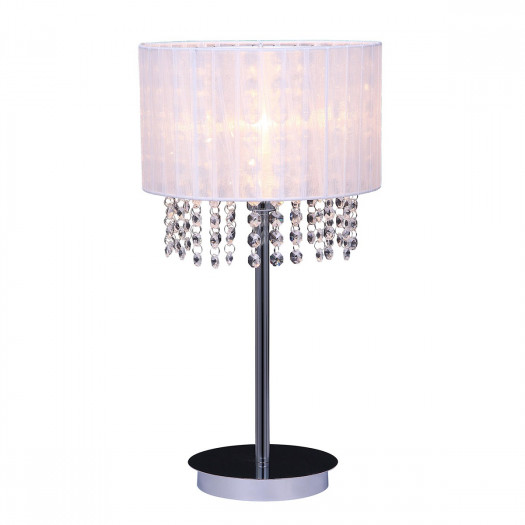 Italux astra wh mtm1953/1 wh lampa stołowa oprawa biurowa lampka nocna 1x40w biała kryształowa glamo