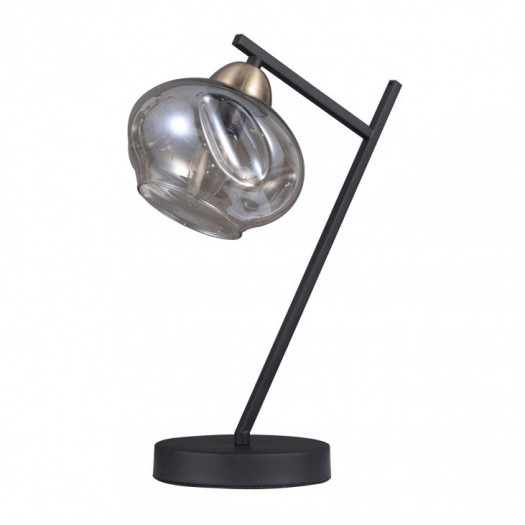 Italux bastiano tb-43399-1 lampa stołowa designerska lampka nocna 1x40w czarny koniak