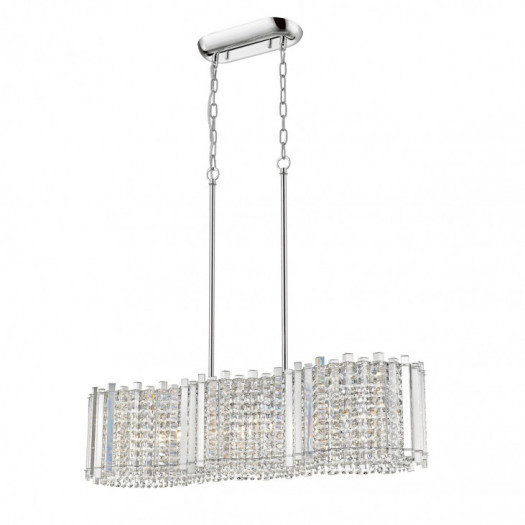 Italux carla p0465-06g lampa wisząca oprawa kryształowa dekoracyjna 6x42w chrom glamour srebrny