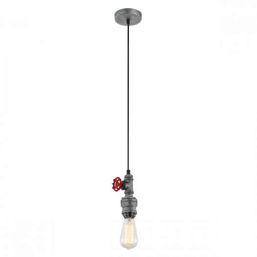 Italux fables mdm-2841/1 gr+bk lampa wisząca zwis industrialny zawór hydrauliczny 1x60w szary stalow