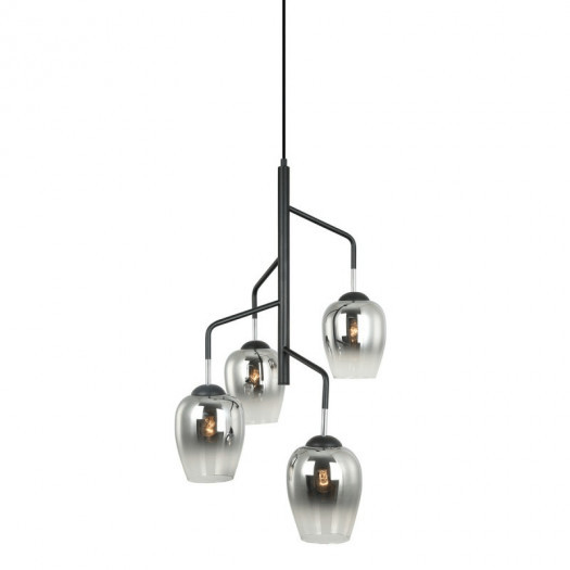 Italux lesla pen-5359-4-bkcr lampa wisząca dekoracyjna oprawa industrialna 4x40w czarny chrom