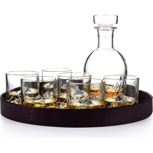 Karafka do whisky everest luxury ze szklankami, podstawkami i tacą 14 el.
