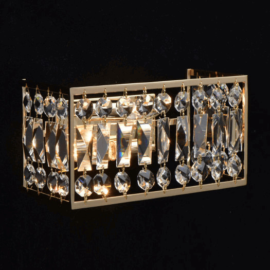 Kinkiet prostokątny, złoty z kryształami monarch mw-light crystal (121021902)