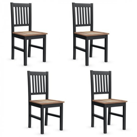 Komplet 4 krzeseł drewnianych do jadalni