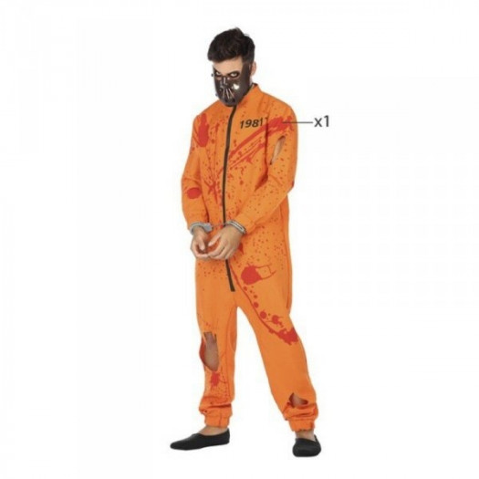 Kostium dla Dorosłych Więzień Zombie Pomarańczowy Morderca XL (XL)
