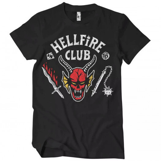 koszulka stranger things hellfire club blk