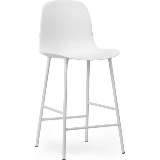 Krzesło barowe form 65 cm białe na stalowych nogach