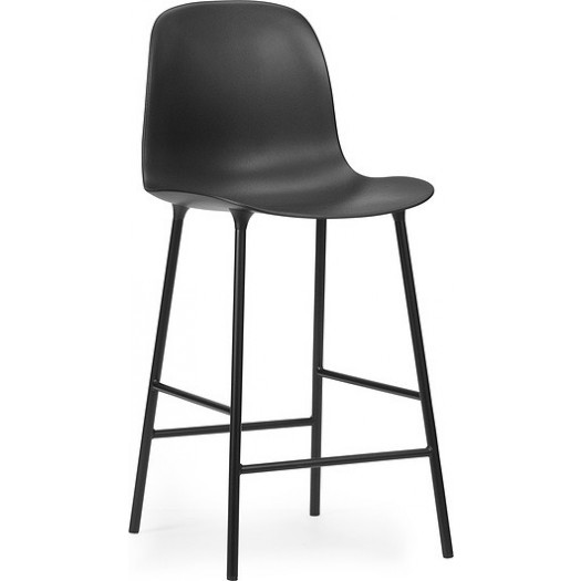 Krzesło barowe form 65 cm czarne na stalowych nogach
