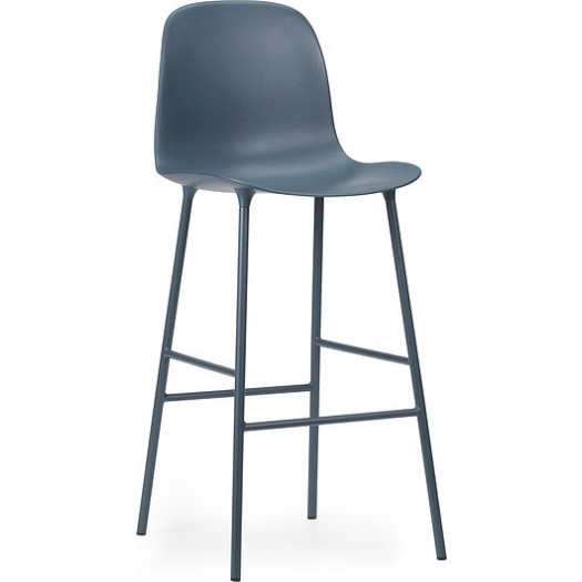 Krzesło barowe form 65 cm niebieskie na stalowych nogach