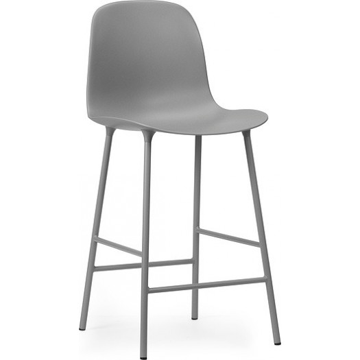 Krzesło barowe form 65 cm szare na stalowych nogach