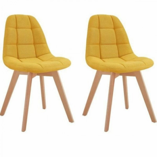 Krzesło do Jadalni BD6015TU23PHTX2 44 x 50 x 84 cm Żółty (2 Sztuk)