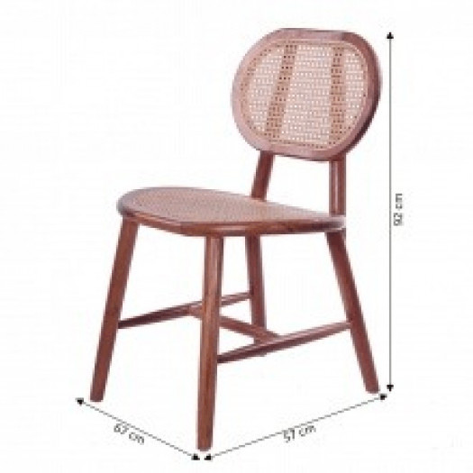 Krzesło do jadalni solok naturalne drewniane/rattanowe boho