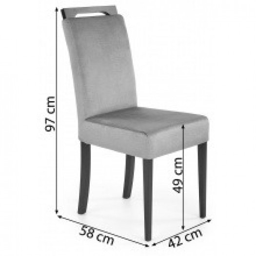 Krzesło drewniane clarion 2 granatowe/czarne welur
