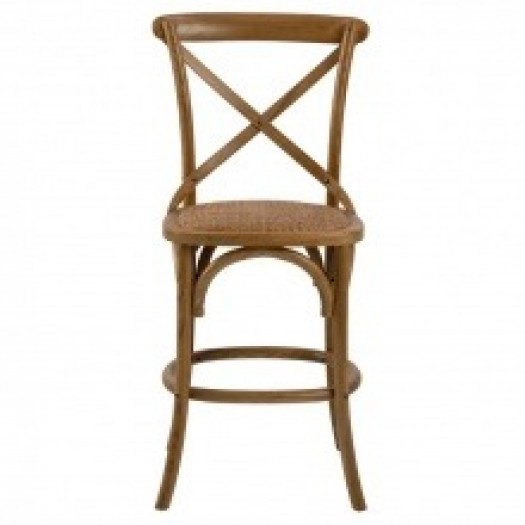 Krzesło drewniane eileen brązowe/rattan