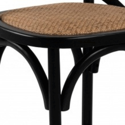 Krzesło drewniane eileen czarne/rattan