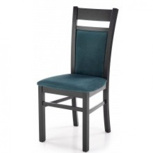 Krzesło drewniane gerard 2 zielone/czarne welur