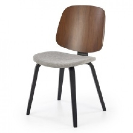 Krzesło drewniane K563, retro, popielate/orzech