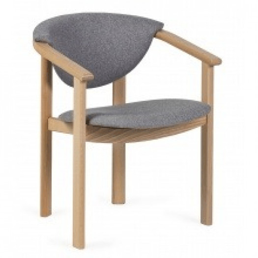 Krzesło drewniane lagosa z podłokietnikami szare/buk