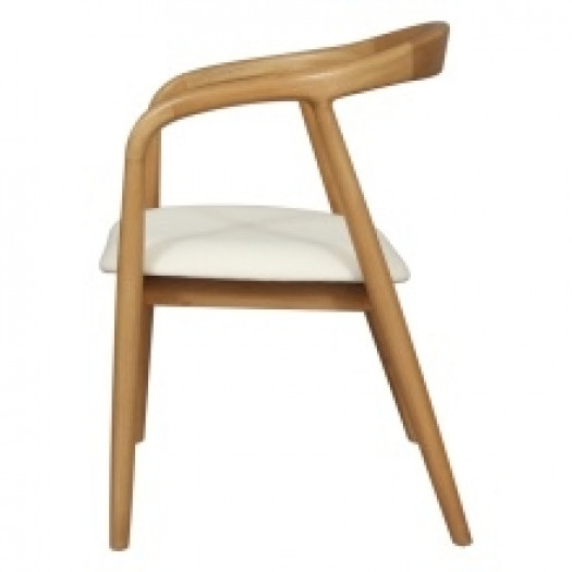 Krzesło drewniane Ludvika, zaokrąglone, naturalne/ecru