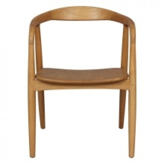 Krzesło drewniane Ludvika, zaokrąglone, naturalne