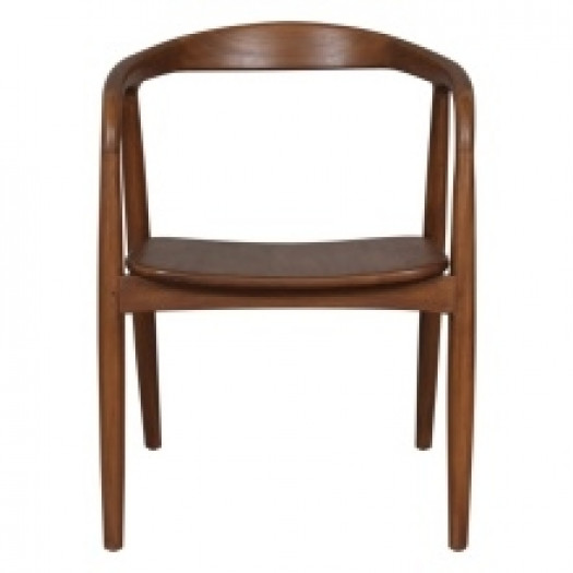 Krzesło drewniane Ludvika, zaokrąglone, orzech
